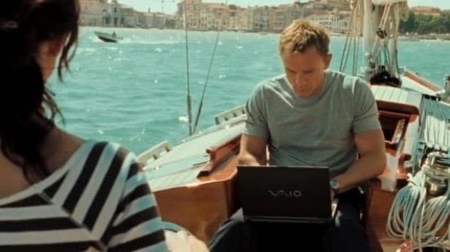 James Bond on a boat