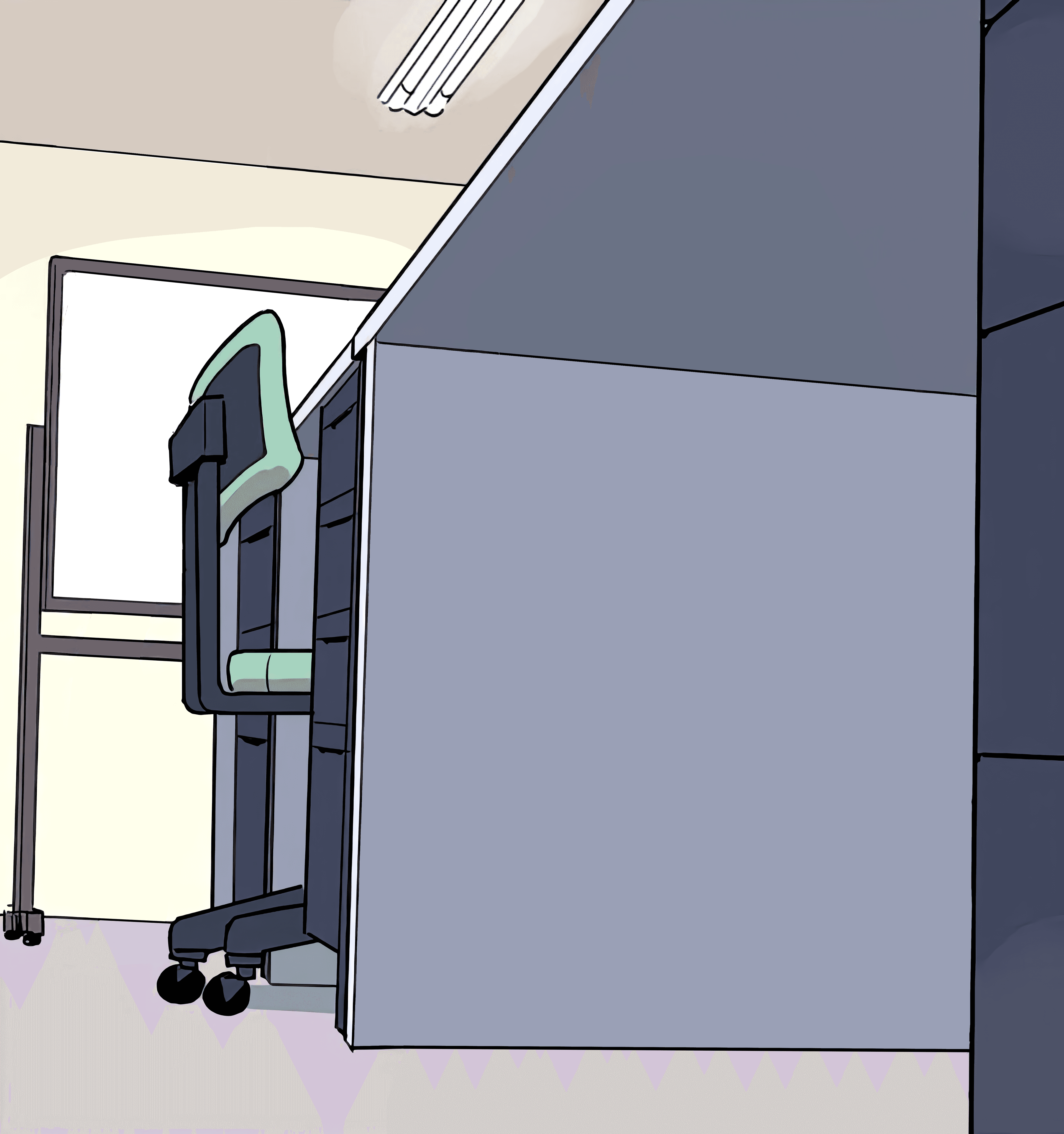 Hiding under desk