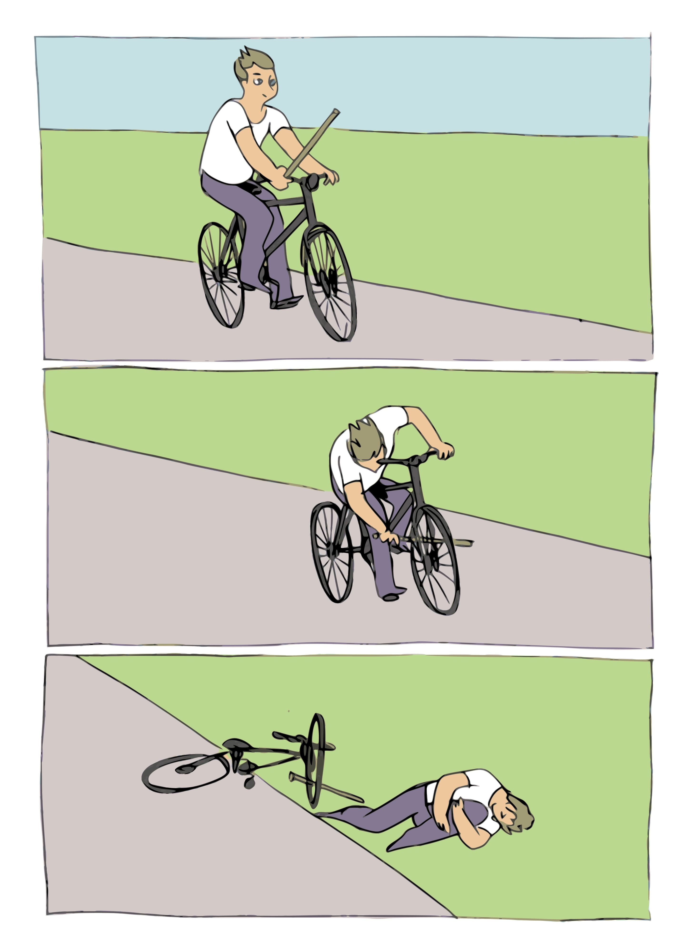 Bike stick in wheel