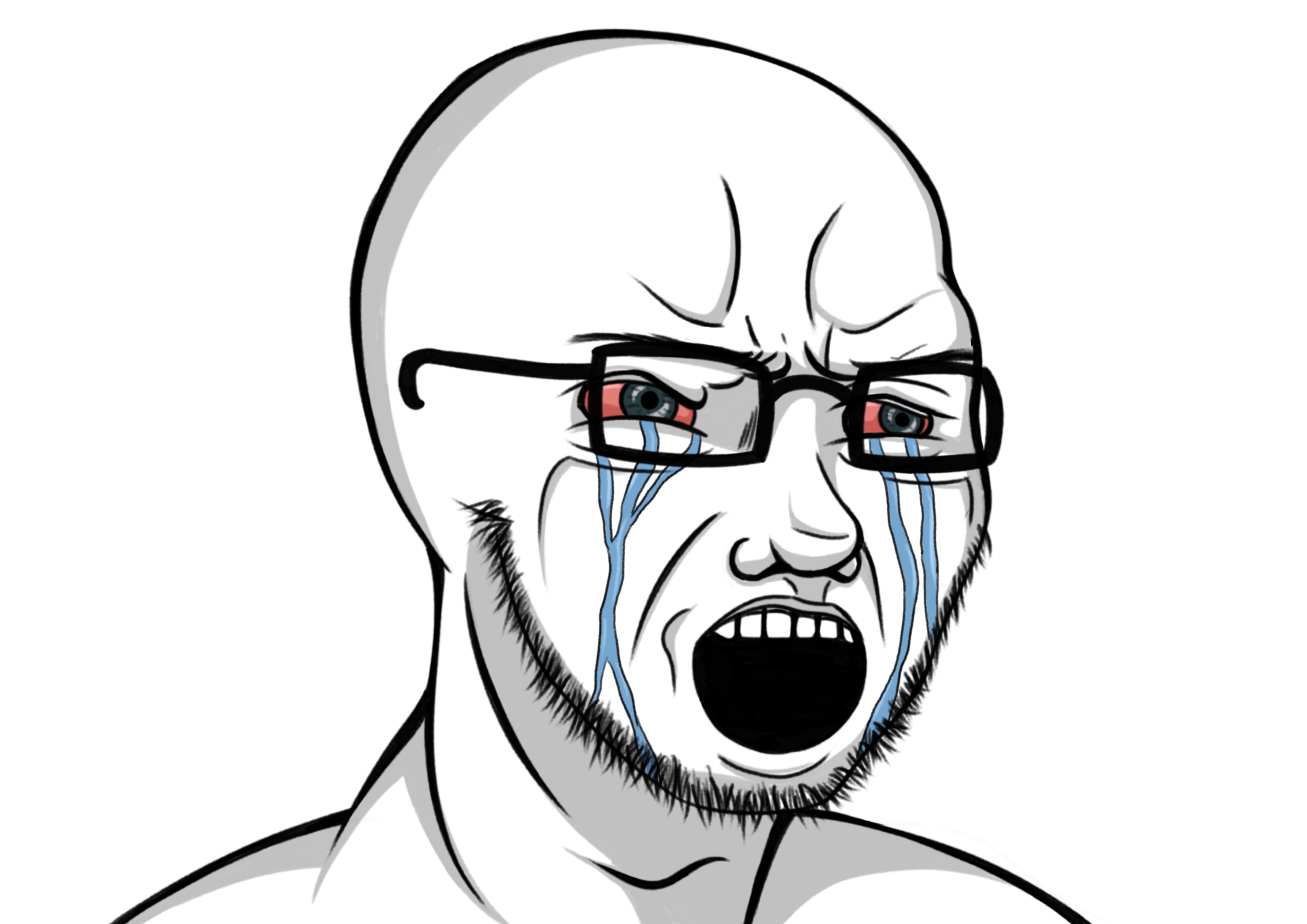 Crying soyjak glasses