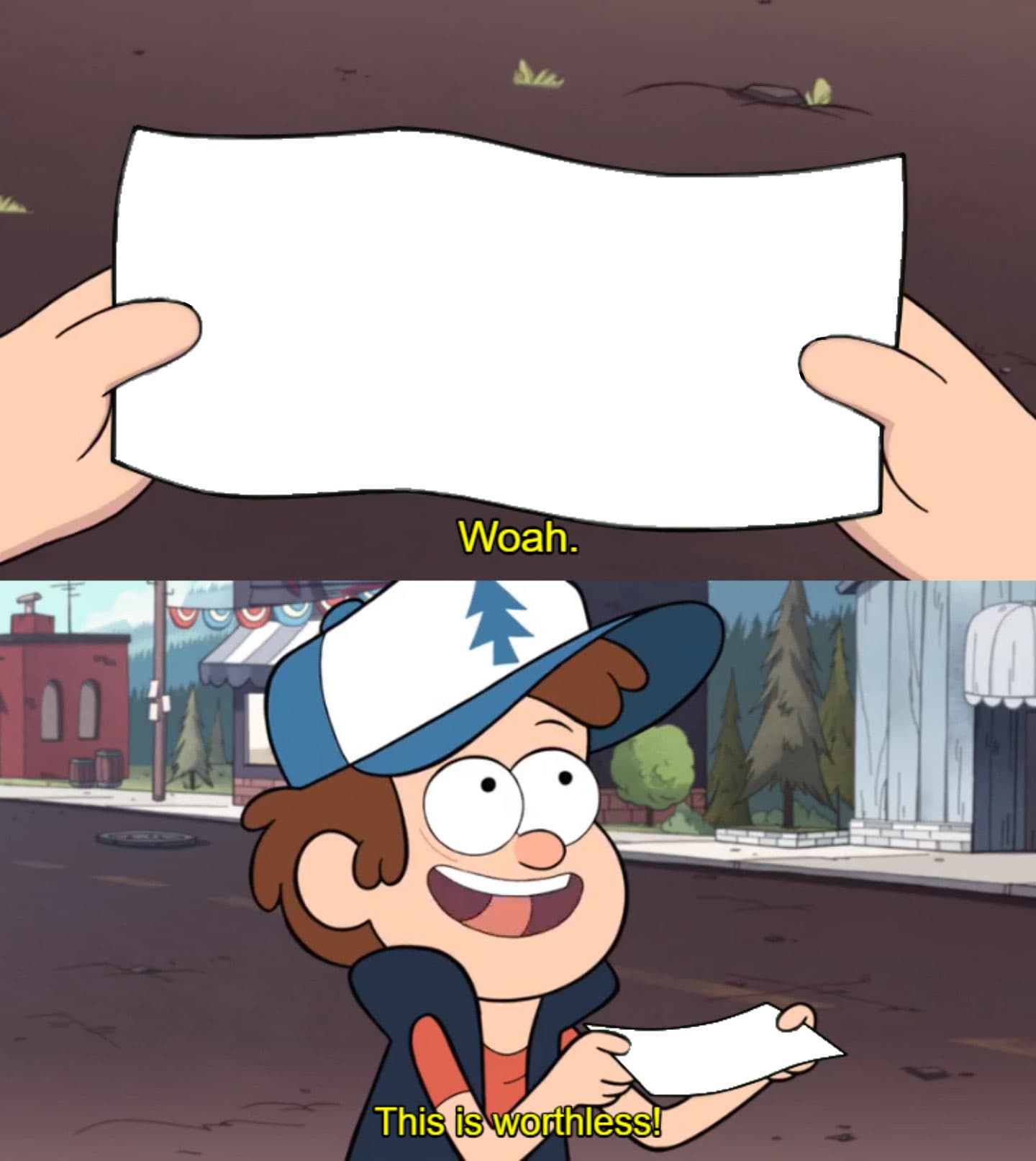 Gravity Falls worthless paper