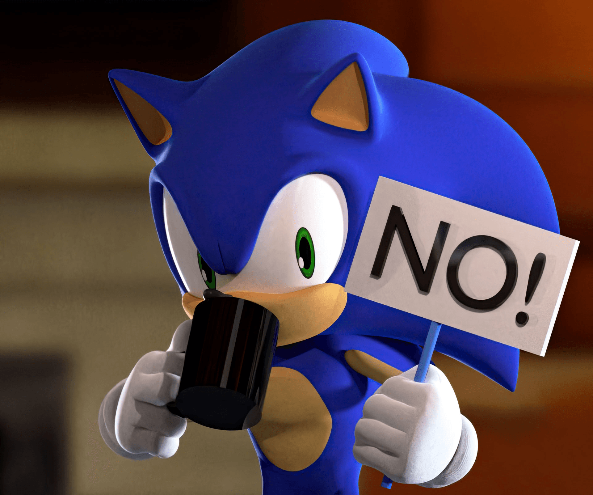 Sonic holding no sign