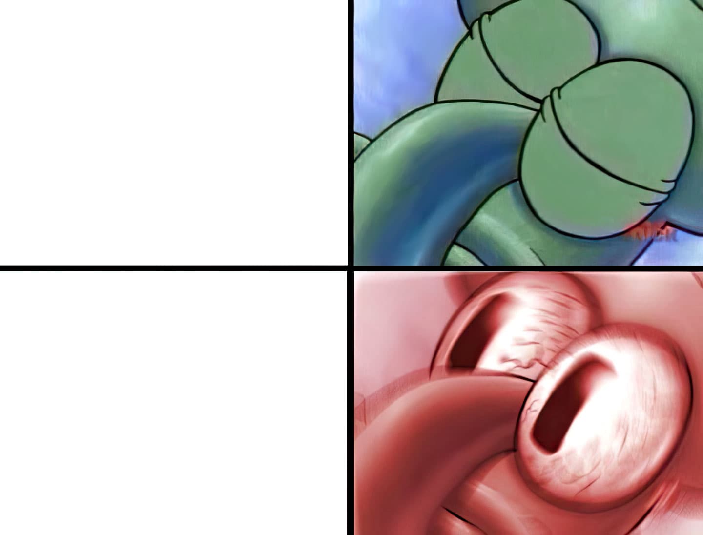 Squidward looking out window