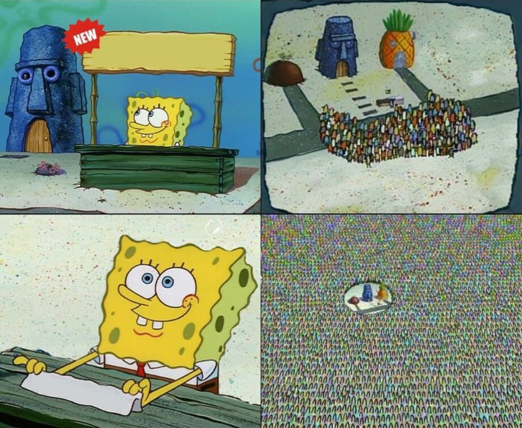Spongebob empty stand crowd