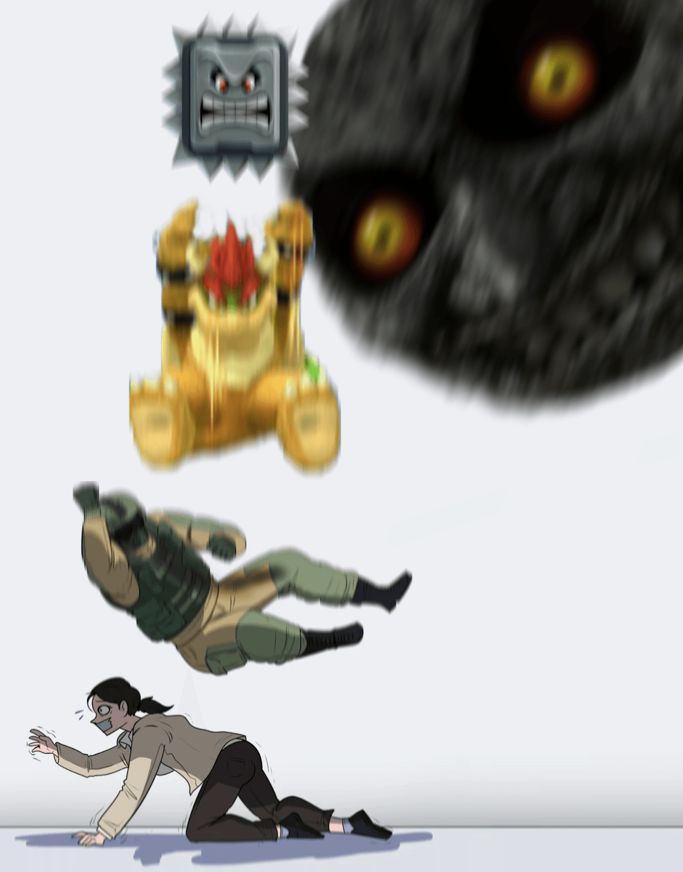 Things falling on girl