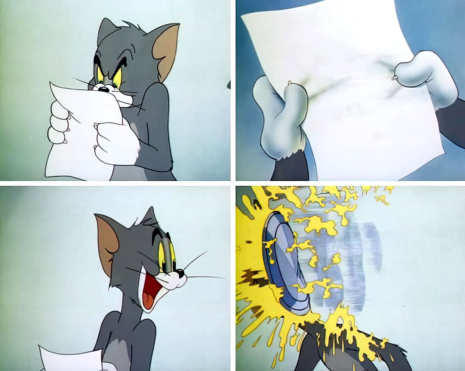 Tom reading letter shocked