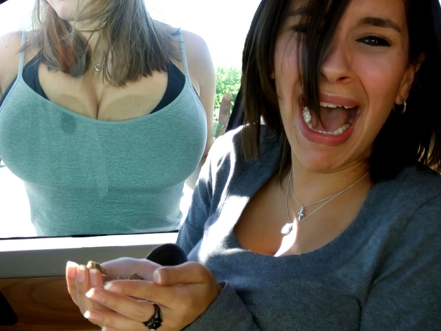 Woman scared of breasts