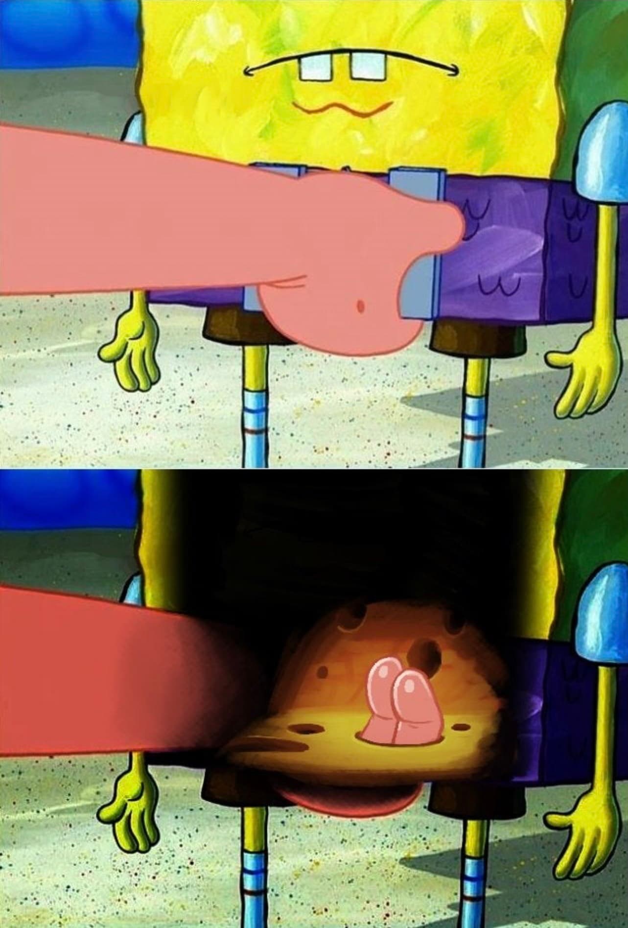SpongeBob lifting shirt