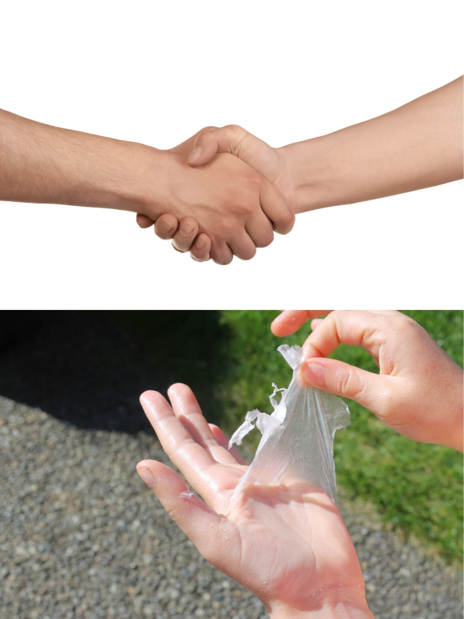 Handshake skin peel
