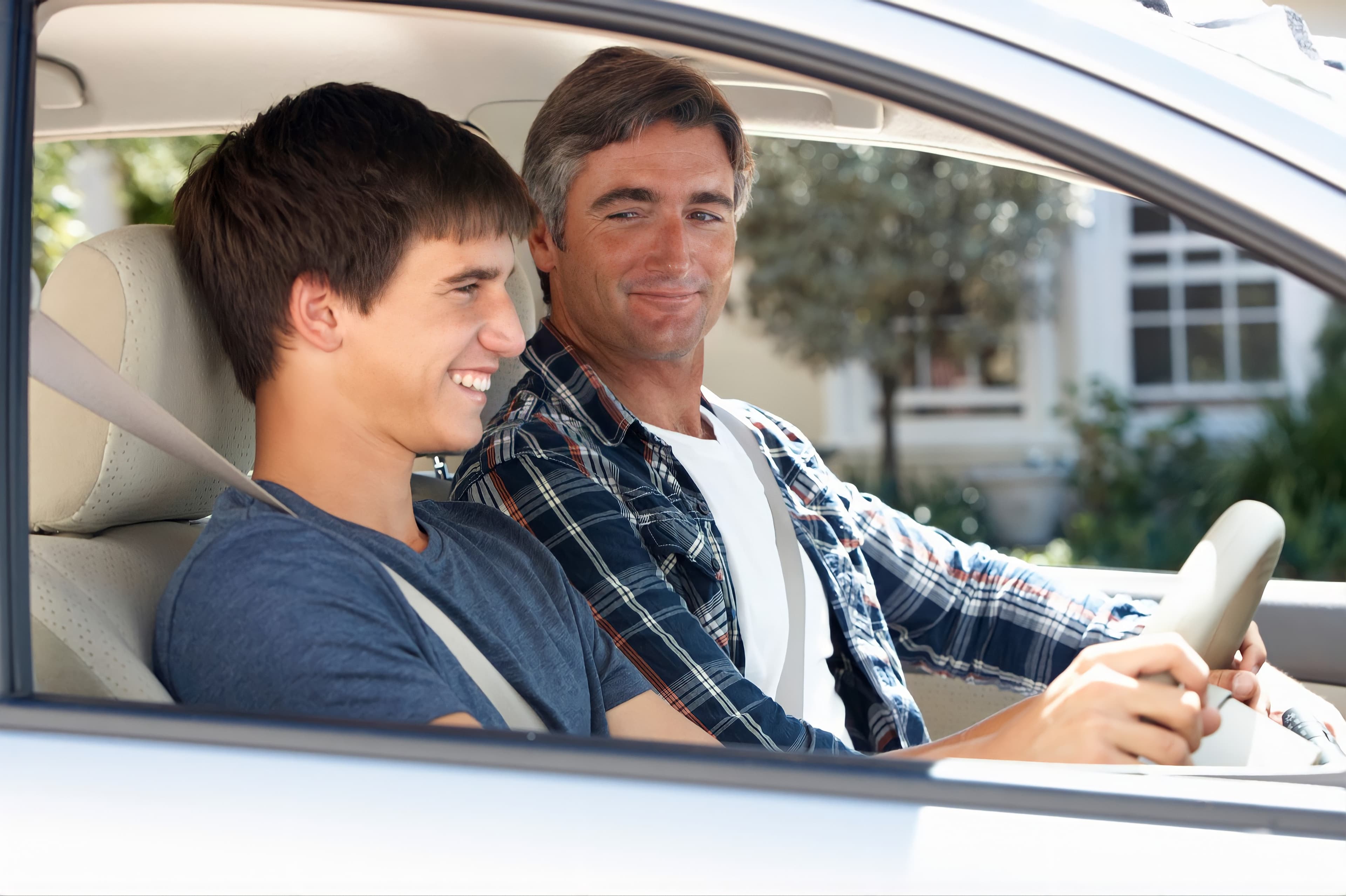 Father son driving
