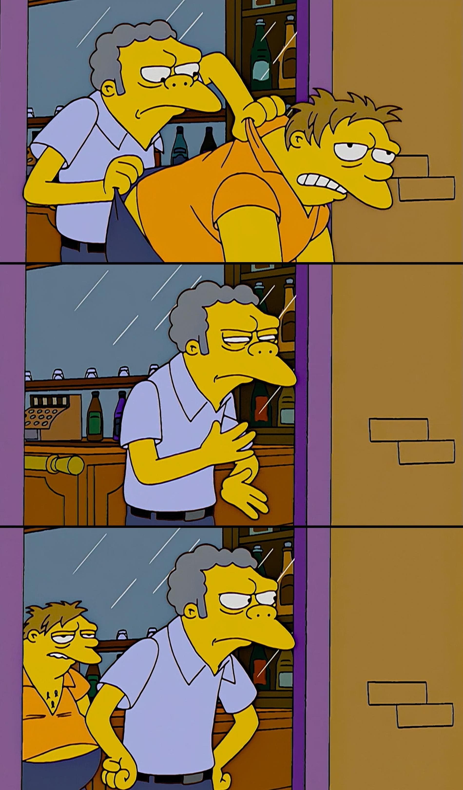 Moe throws out Barney