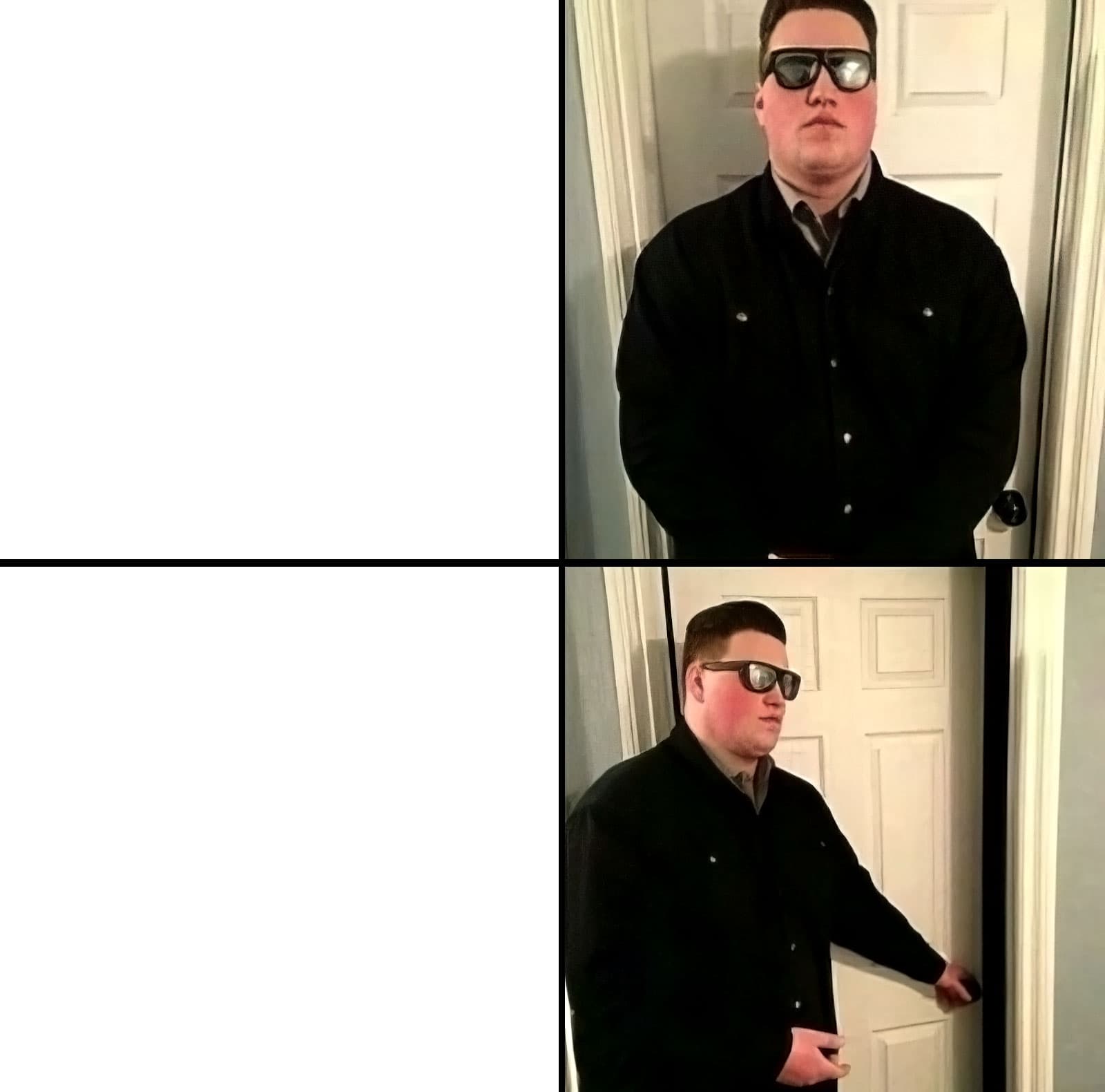 Bouncer blocking door guy
