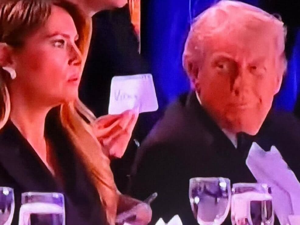 Trump looking at Melania